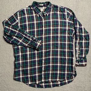 Peter Millar Mens Plaid Shirt XXL Golf Green LS Button Down Colorful Turkey Soft